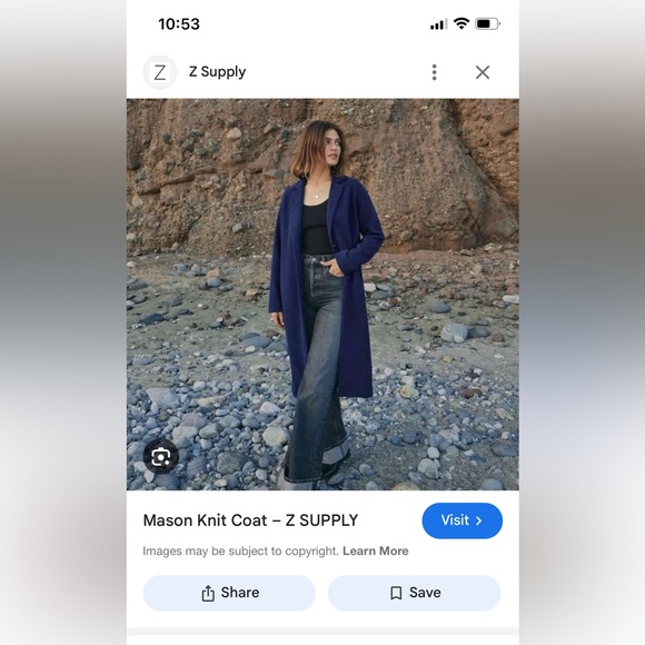 Z supply mason knit coat in sapphire blue - Picture 5 of 5